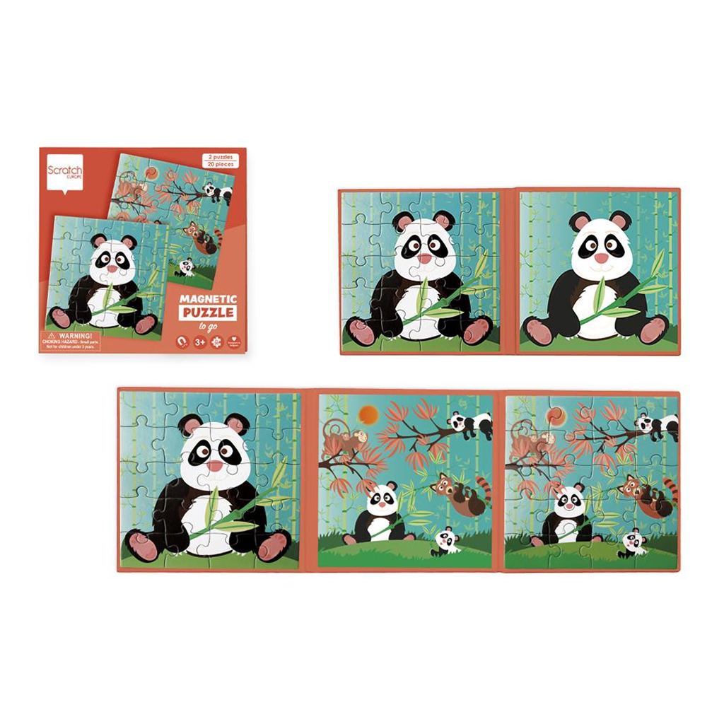 Panda 20 Pcs Magnetic Puzzle Book To Go