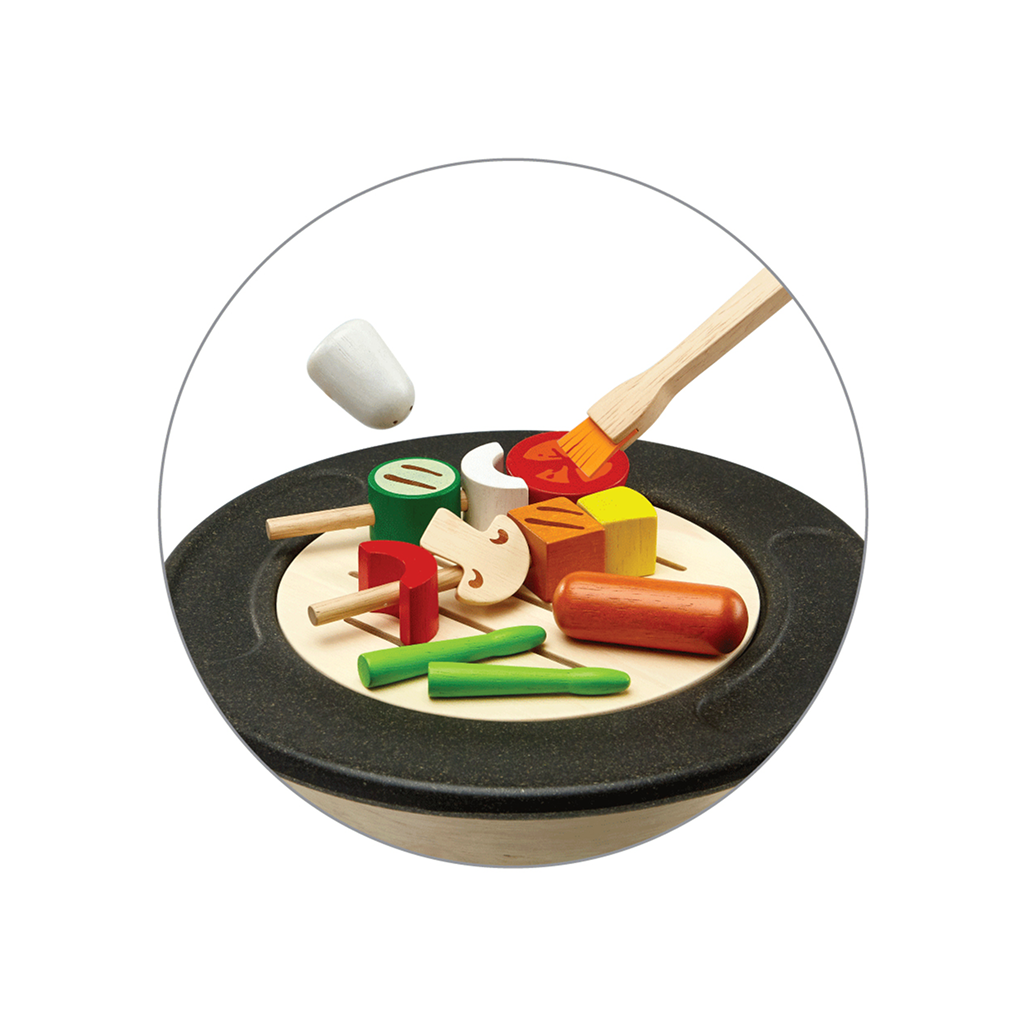 PlanToys BBQ Playset — Wooden Pretend Play Set