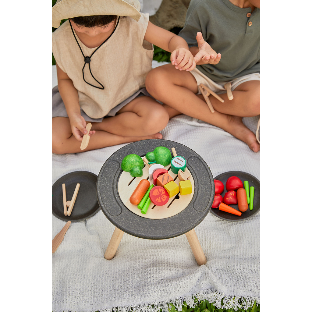 PlanToys BBQ Playset — Wooden Pretend Play Set