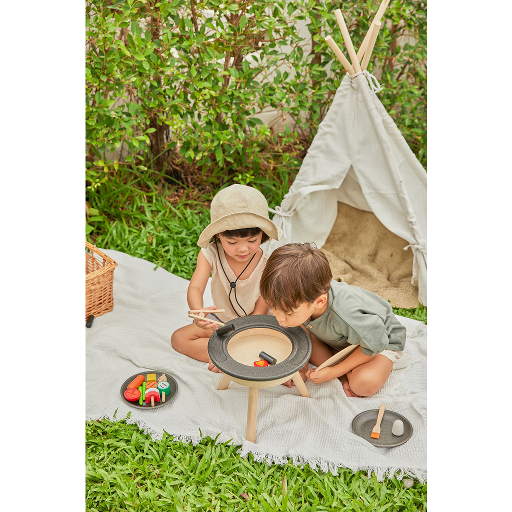 PlanToys BBQ Playset — Wooden Pretend Play Set