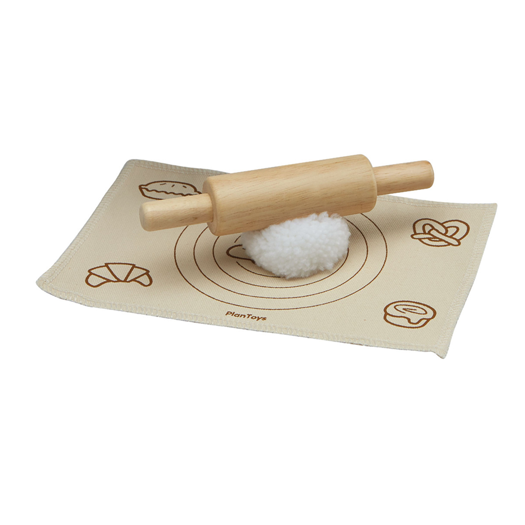 PlanToys Bread Loaf Set — Wooden Pretend Play Baking Set