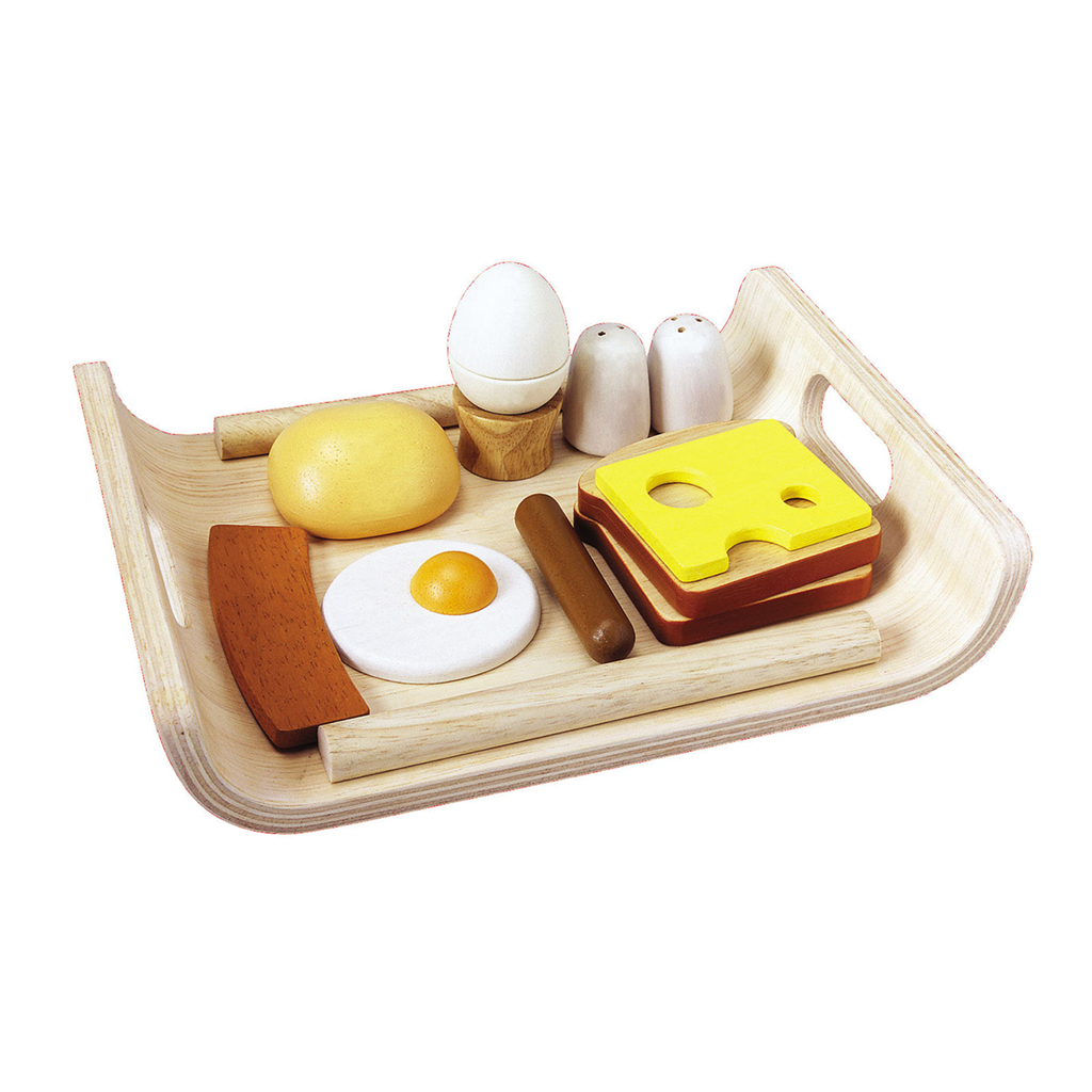 PlanToys Breakfast Menu — Wooden Pretend Play Food Set