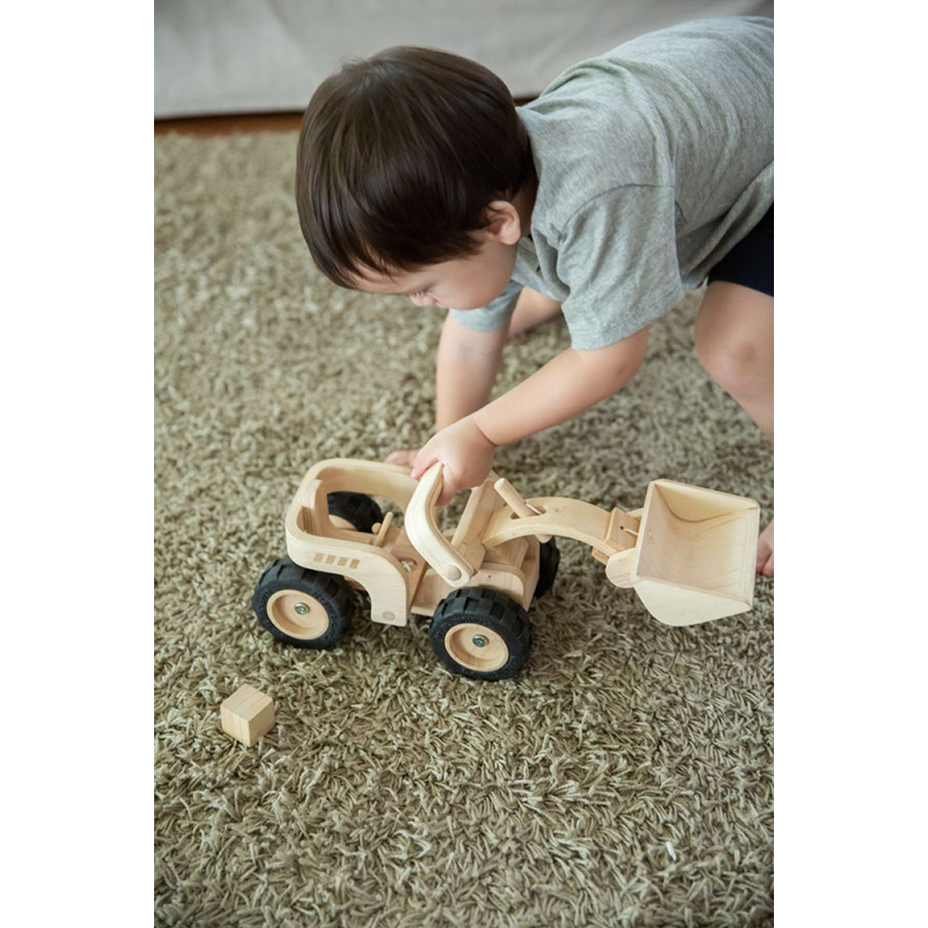 جرافة PlanToys — مركبة لعبة خشبية
