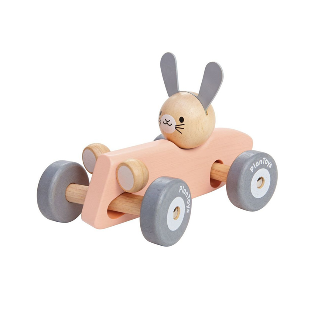 سيارة سباق الأرنب من PlanToys — مركبة لعبة خشبية
