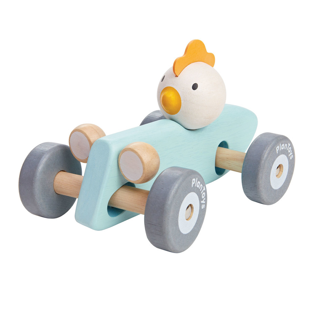 PlanToys Chicken Racing Car — Wooden Toy Vehicle