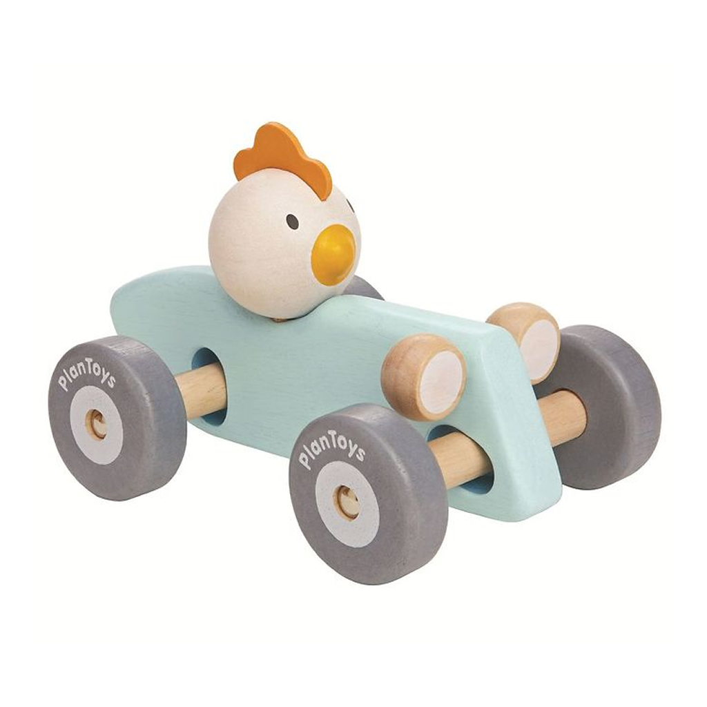 PlanToys Chicken Racing Car — Wooden Toy Vehicle
