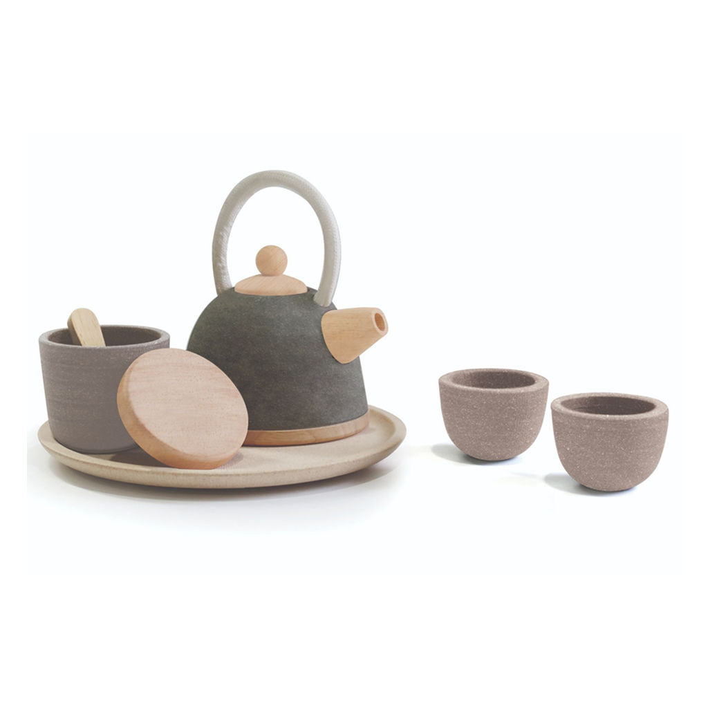 PlanToys Classic Tea Set — Wooden Pretend Play Set