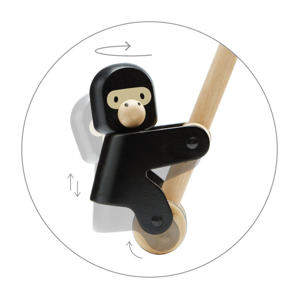 PlanToys Climbing Gorilla — Wooden Push Toy