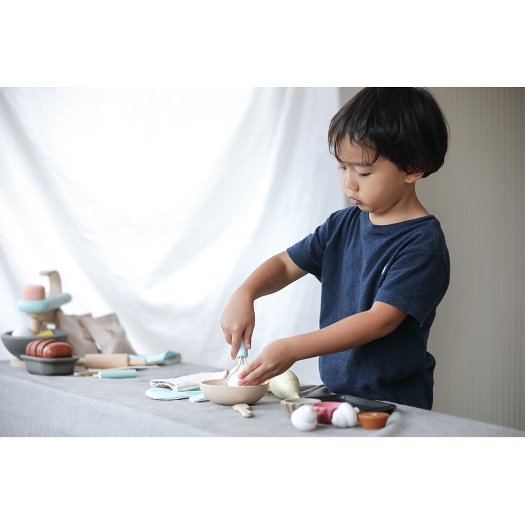 PlanToys Cupcake Set — Wooden Pretend Play Baking Set