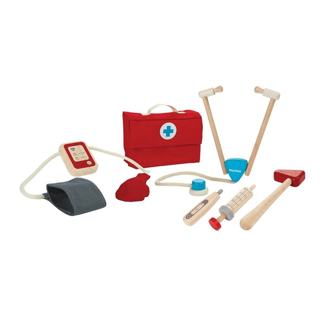 مجموعة الطبيب من PlanToys — مجموعة أدوات طبية خشبية للعب التخيلي