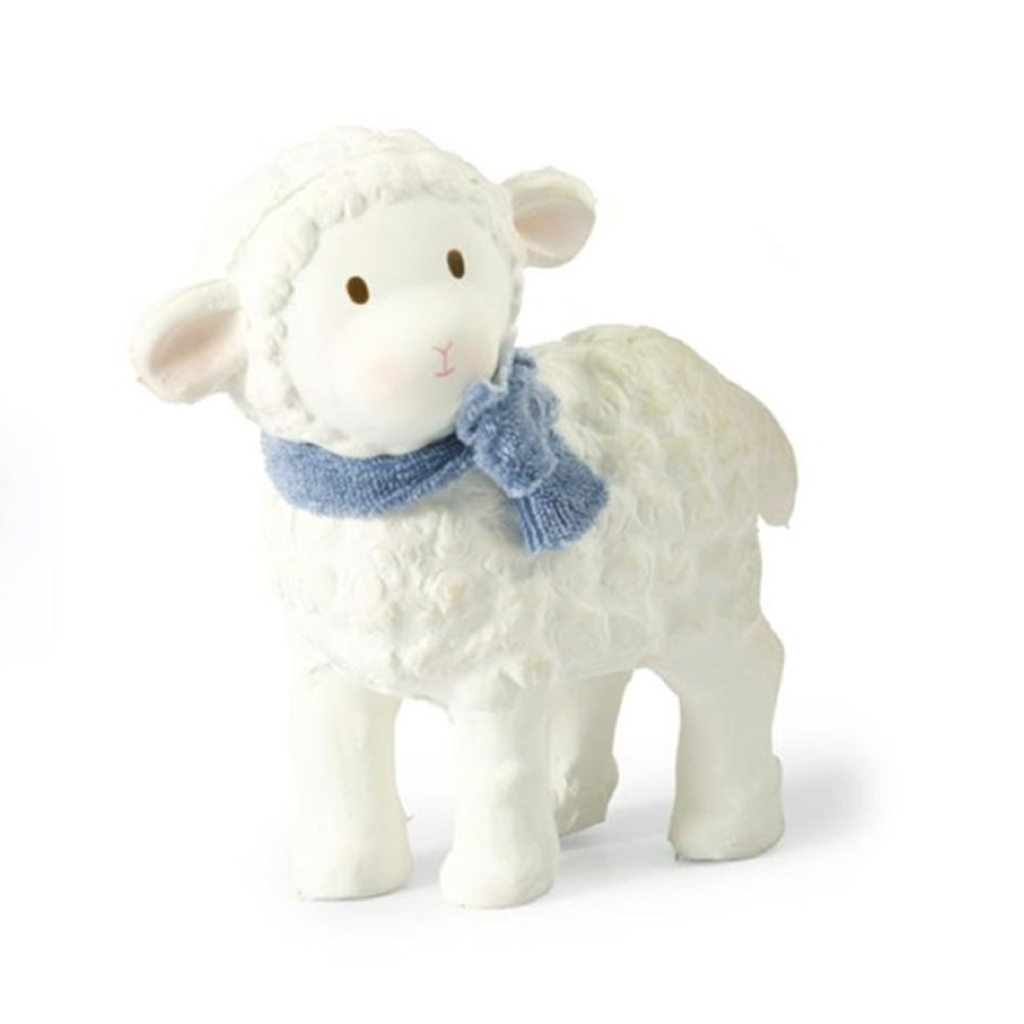 LILA & LUCAS LAMB COLLECTION LUCAS NATURAL RUBBER TOY BLUE