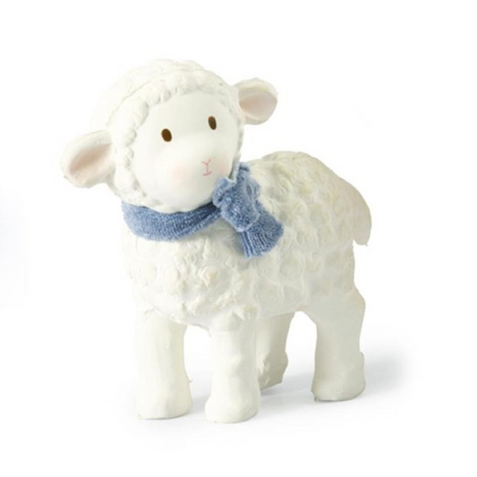LILA & LUCAS LAMB COLLECTION LUCAS NATURAL RUBBER TOY BLUE