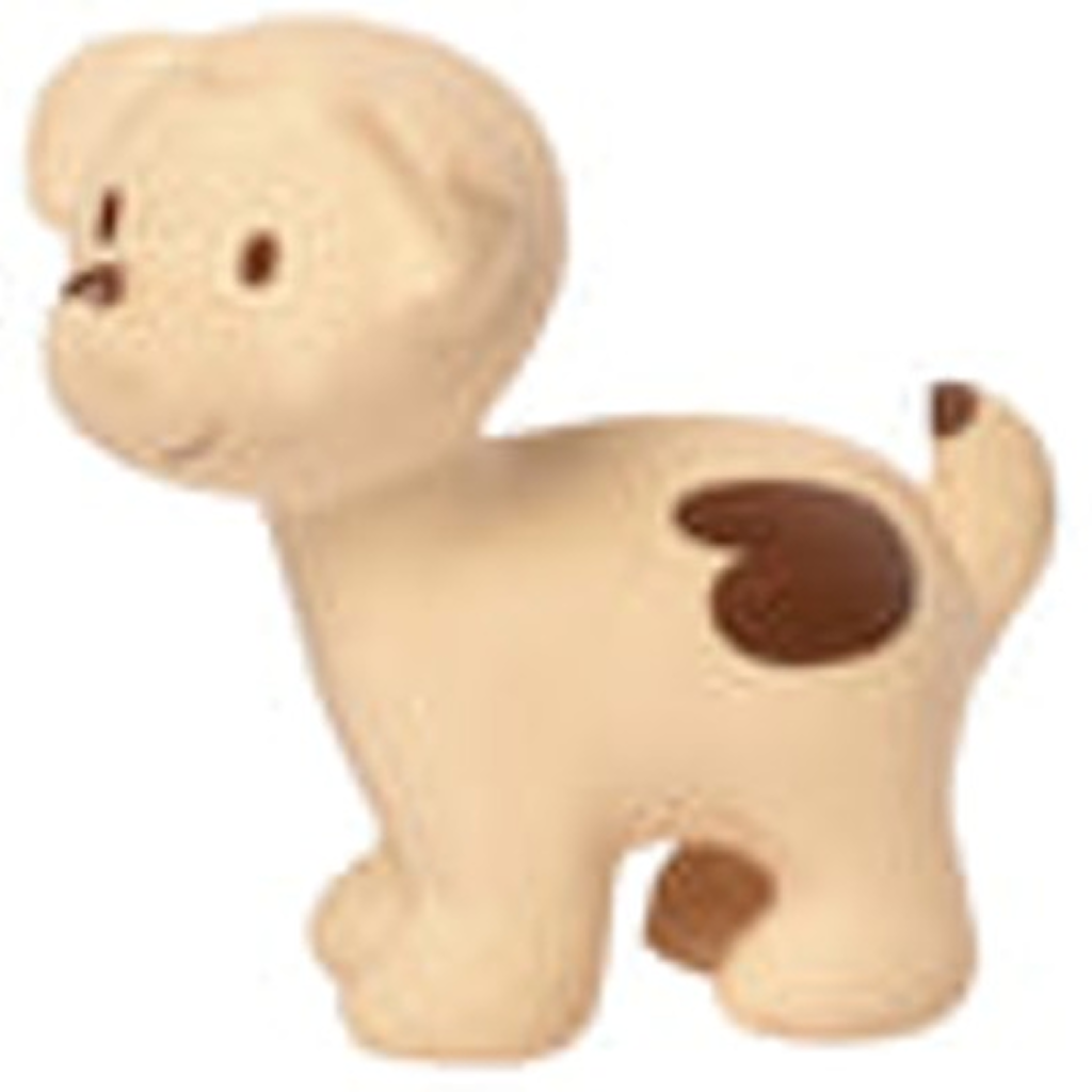 Puppy Organic Natural Rubber Rattle, Teether & Bath Toy 10CM