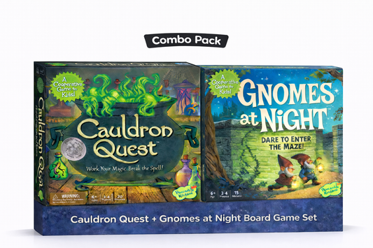 Cauldron Quest + Gnomes at Night Deluxe Board Game Combo Set (Cooperative Family Games for Kids)