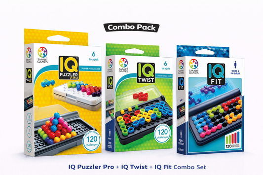 Smart Games IQ Trio Combo Set – Puzzler Pro, Twist & Fit (3-in-1 Puzzle Pack)