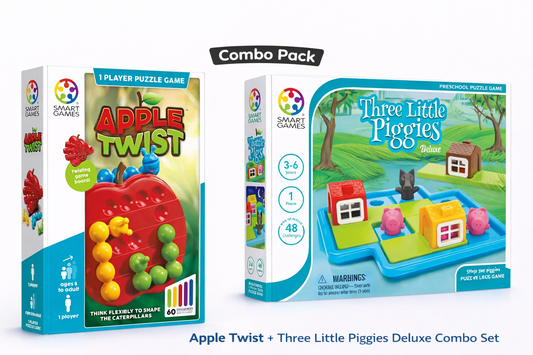Apple Twist + Three Little Piggies Deluxe Puzzle Combo Set (Logic & Strategy Games for Kids)