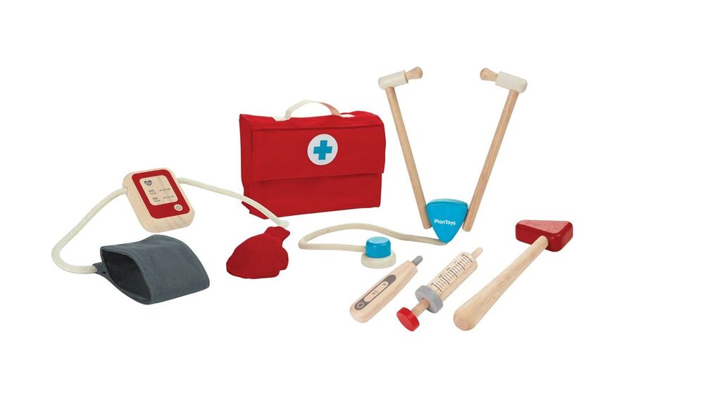 PlanToys Doctor Set — Wooden Pretend Play Medical Set