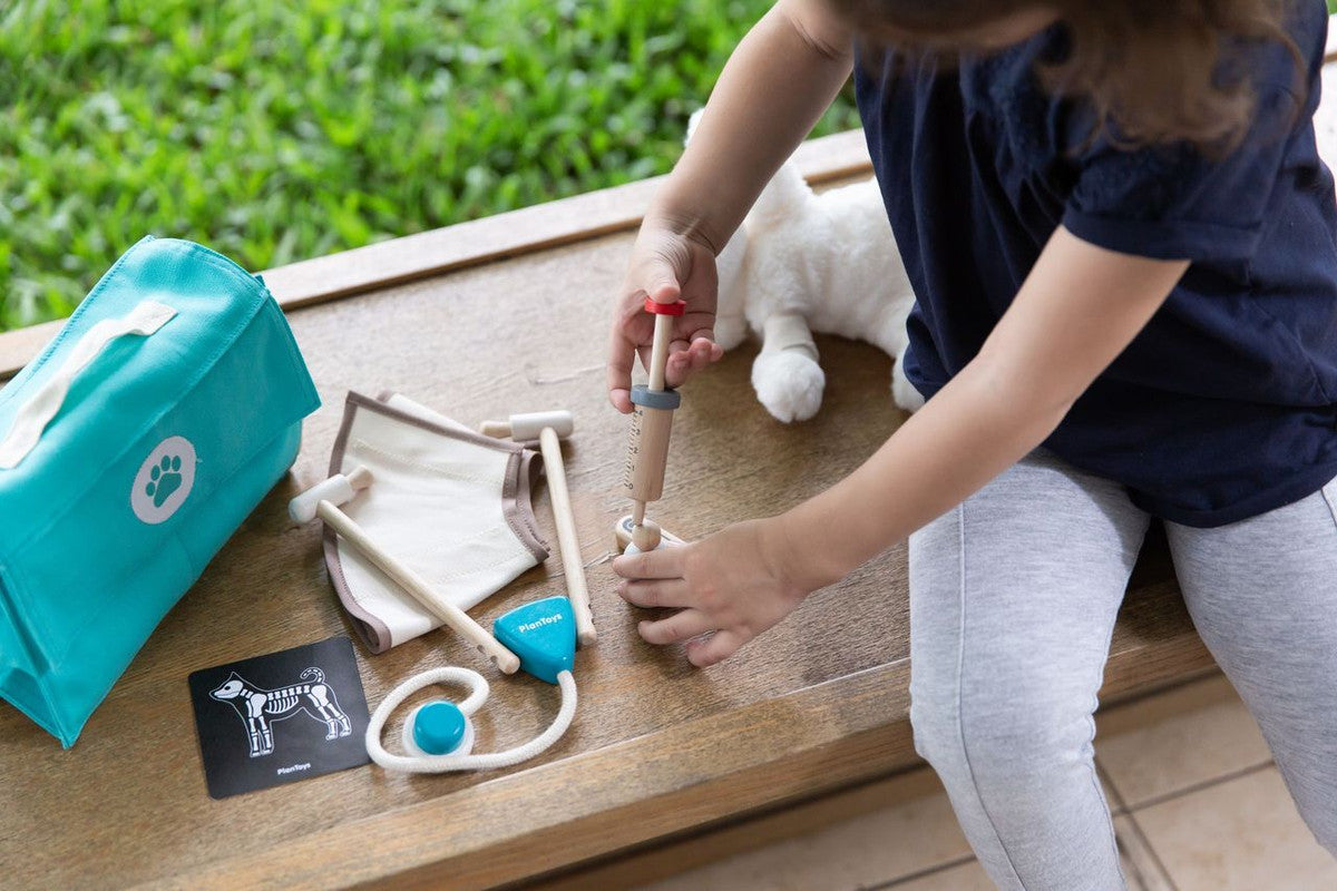 PlanToys Vet Set — Wooden Pretend Play Medical Set