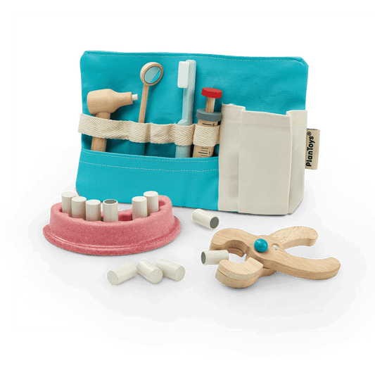 PlanToys Dentist Set — Wooden Pretend Play Doctor Toy