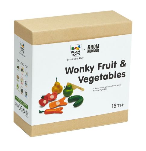 PlanToys Wonky Fruit & Vegetables — Wooden Pretend Play Food