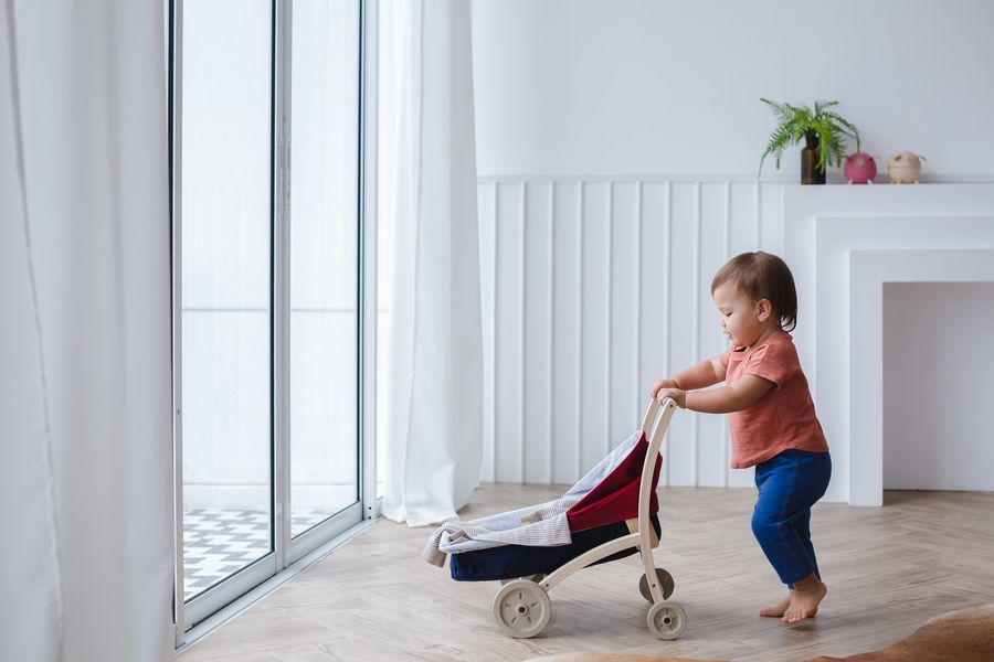 PlanToys Doll Stroller — Wooden Push Toy