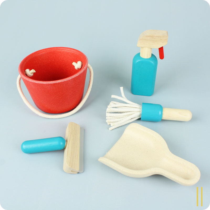 PlanToys Cleaning Set — Wooden Pretend Play Set
