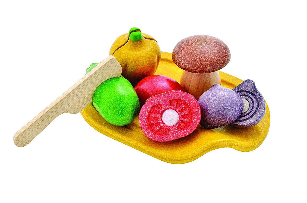 PlanToys Assorted Vegetable Set — Wooden Pretend Play Food