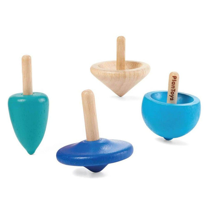 PlanToys Spinning Tops — Wooden Toy Set