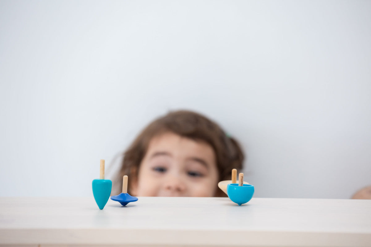 PlanToys Spinning Tops — Wooden Toy Set