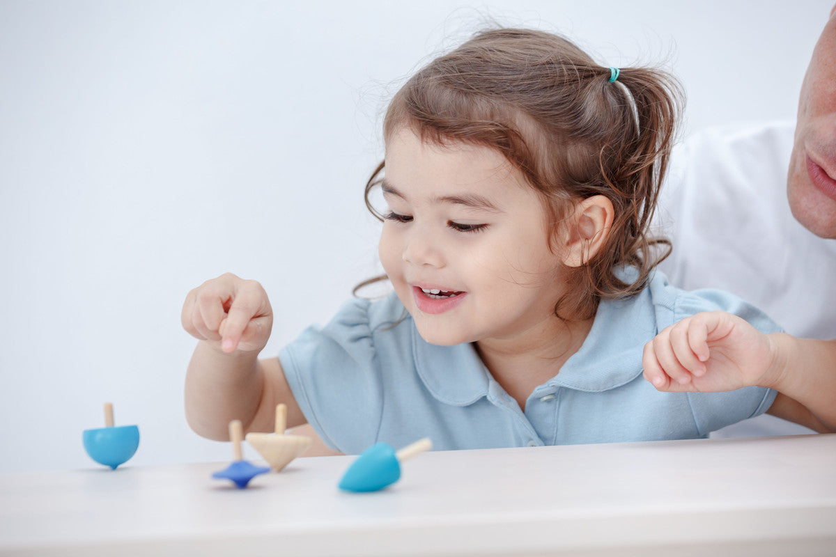 PlanToys Spinning Tops — Wooden Toy Set