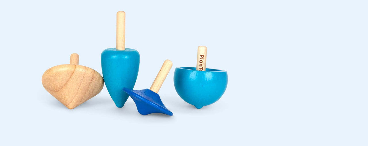 PlanToys Spinning Tops — Wooden Toy Set