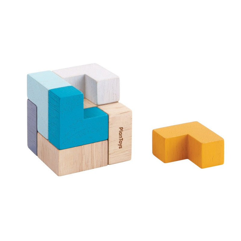 PlanToys 3D Puzzle Cube — Wooden Brain Teaser