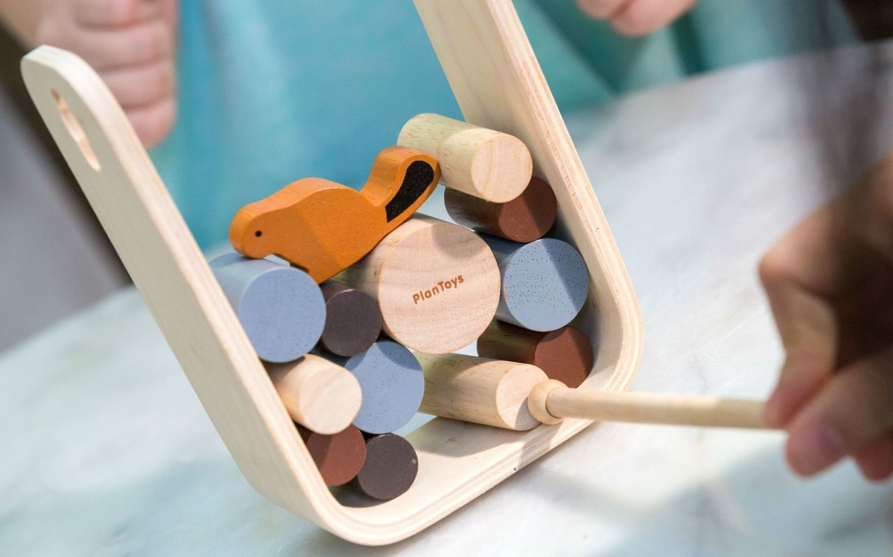 PlanToys Timber Tumble — Wooden Strategy Game