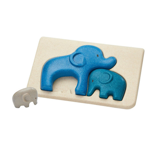 PlanToys Elephant Puzzle — Wooden Family Puzzle