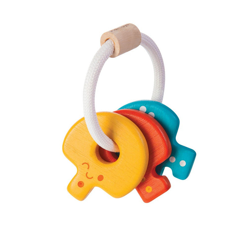PlanToys Baby Key Rattle — Wooden Baby Toy