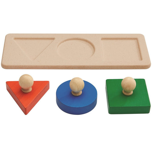 PlanToys Shape Matching Puzzle — Wooden Knob Puzzle
