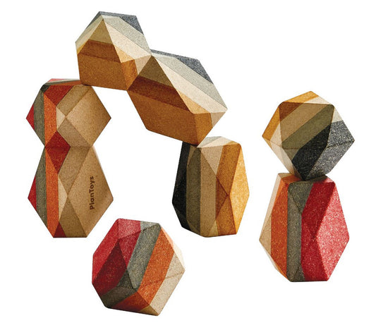 PlanToys Geo Stacking Rock — Wooden Balance Toy