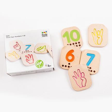 PlanToys Hand Sign Numbers 1 to 10 — Sign Language Learning Toy