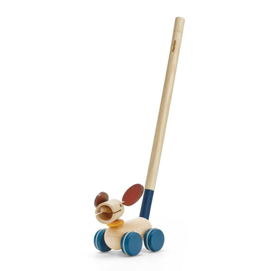 PlanToys Push and Pull Puppy — Wooden Walking Toy
