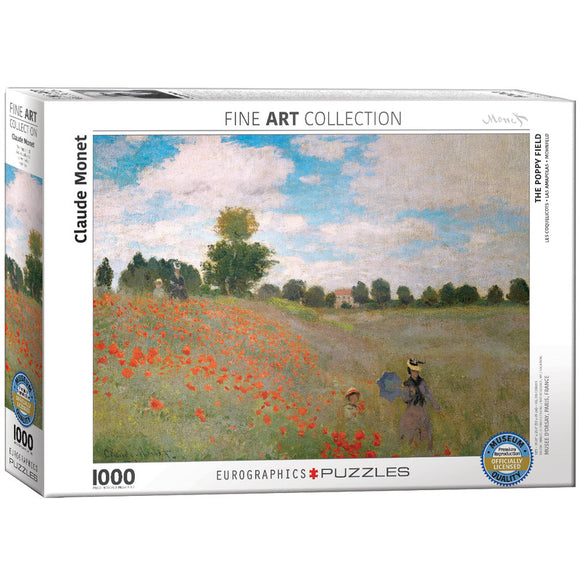The Poppy Field By Claude Monet 1000 Pieces Puzzle