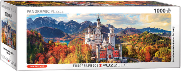 Neuschwanstein Castle in autumn - 1000 Pcs Panoramic Puzzle