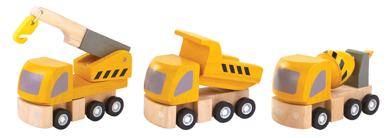 PlanToys Highway Maintenance — Wooden Vehicle Set