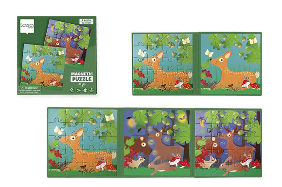 Forest Life 20 Pcs Magnetic Puzzle Book To Go