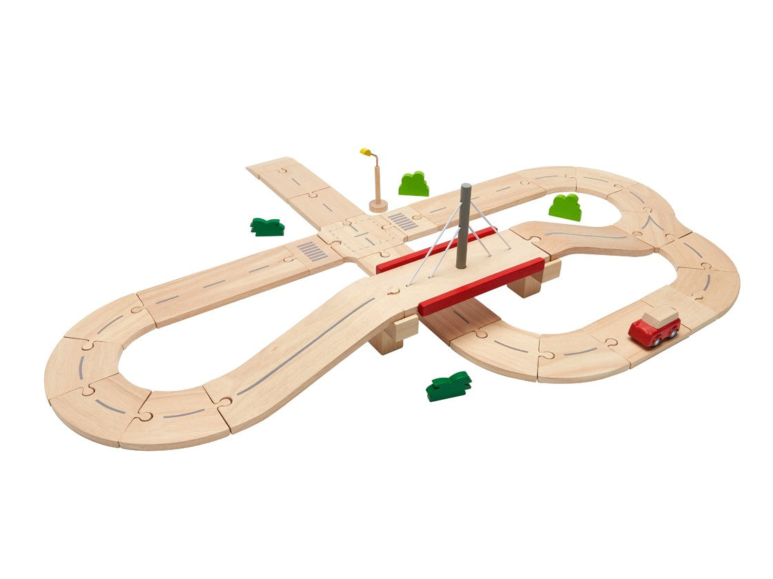 PlanToys Road System — Wooden Track Set