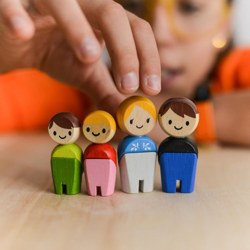 PlanToys Family II — European Family | Wooden Doll Set