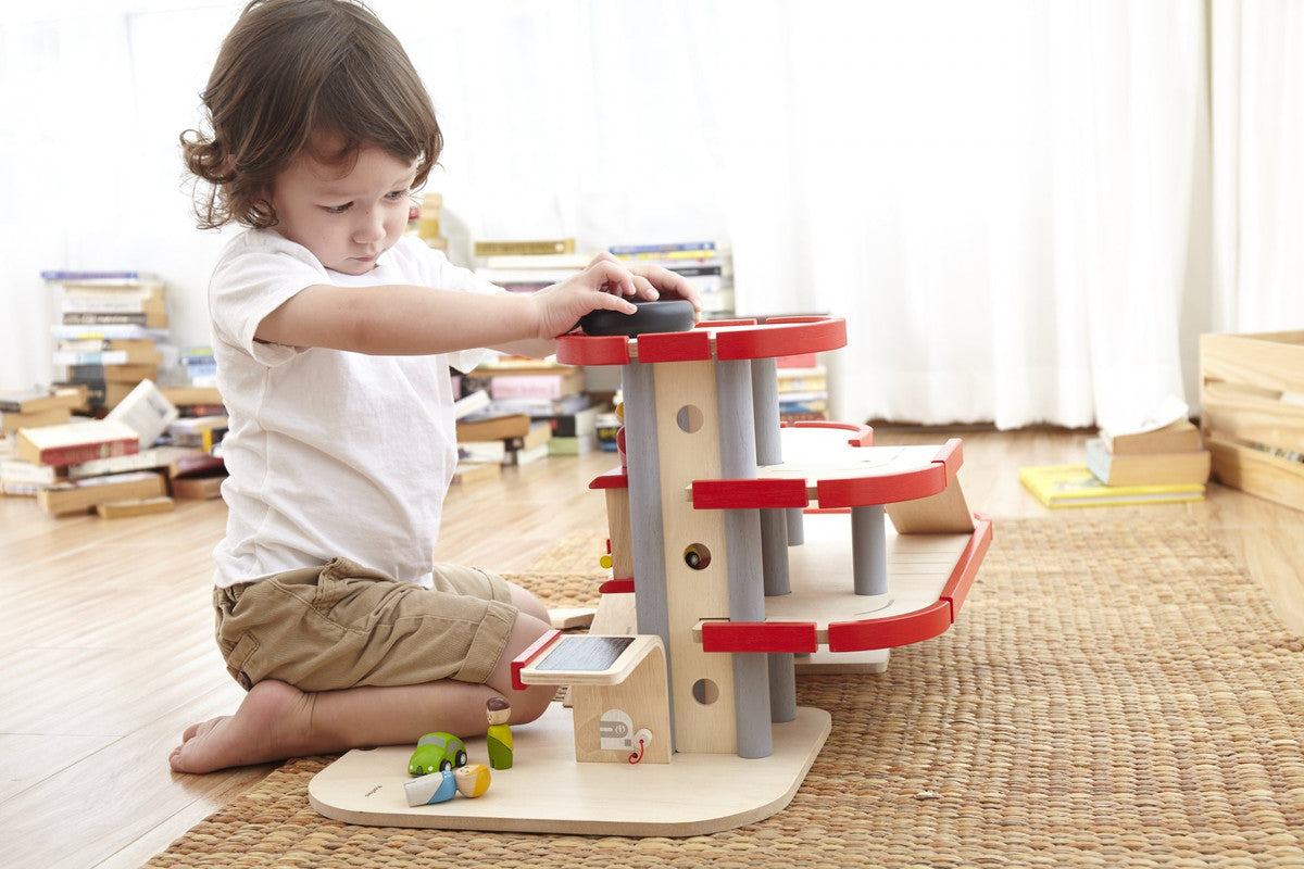 PlanToys Parking Garage — Wooden Play Set