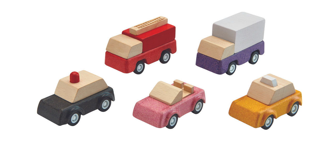 PlanToys PlanWorld Vehicle Series — 5 Wooden Toy Vehicles