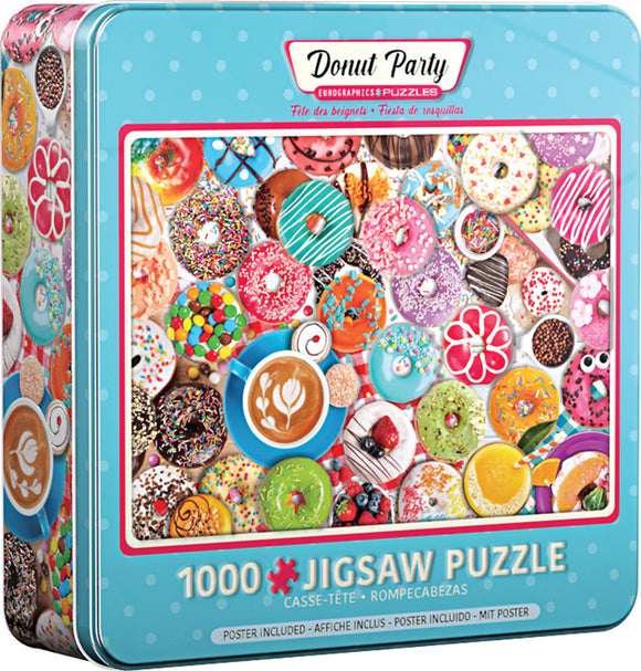 Donut Party 1000 Piece Puzzle In A Collectible Tin
